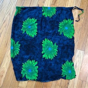 Koko Knot Made In USA Tropical Print Sarong Swimsuit Coverup OS